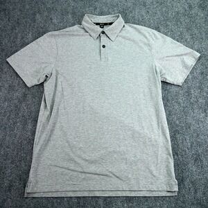 Public Rec Polo Shirt Men Medium Heather Gray Short Sleeve Pima Cotton Blend